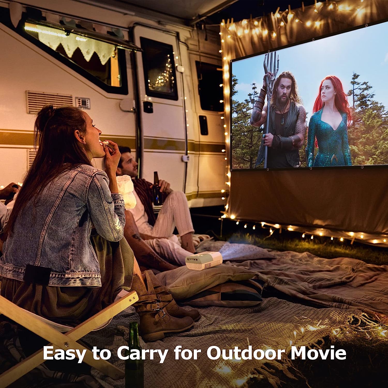 YOWHICK DP03 Projector and 120" Projector Screen Bundle - YOWHICK