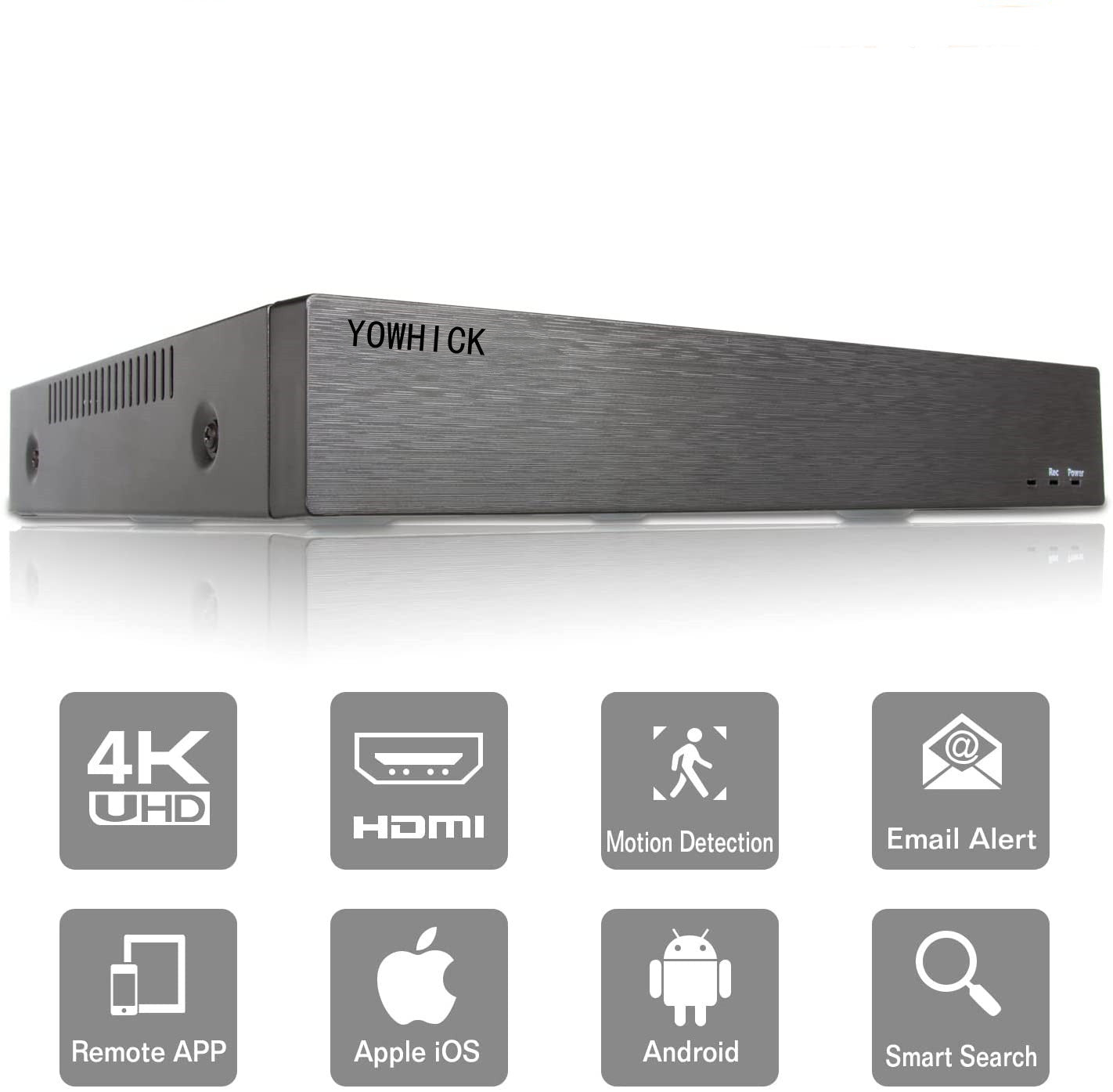 YOWHICK 8CH 5M-N/1080N Full High Definition Hybrid for AHD/TVI/CVI/Analog/Onvif IP DVR H.265 CCTV Video Recorder P2P Remote Phone Monitoring for Home Security Surveillance System Camera - YOWHICK