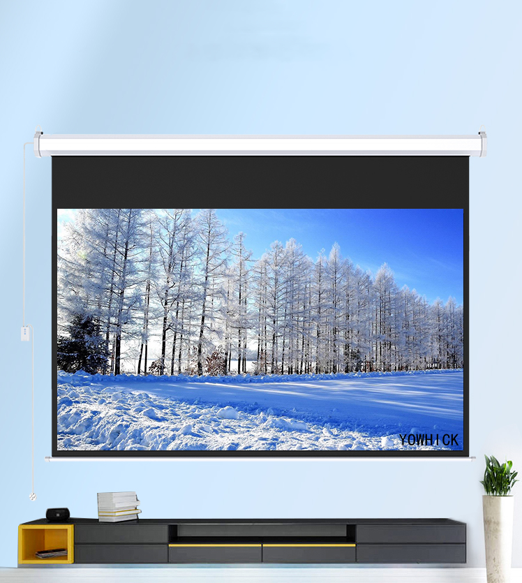 YOWHICK Projector Screen 100 inch Portable Foldable Anti Crease 16:9 4K HD Projection Video Film Screen for Home Theater Indoor Support Front Rear Projection - YOWHICK