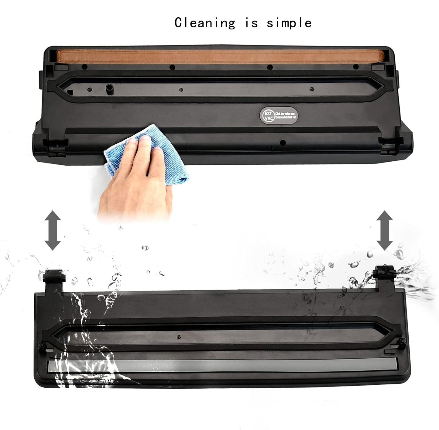 YOWHICK Vacuum Packer, Food Saver, Dry and Wet Compatible, Food Sealer, 60 kPa Suction, 12.6 inches (32 cm), Vacuum Packer, Includes 15 Vacuum Bags for Home Use, Deflation Sealing, Long-Lasting, Small, Easy Operation - YOWHICK