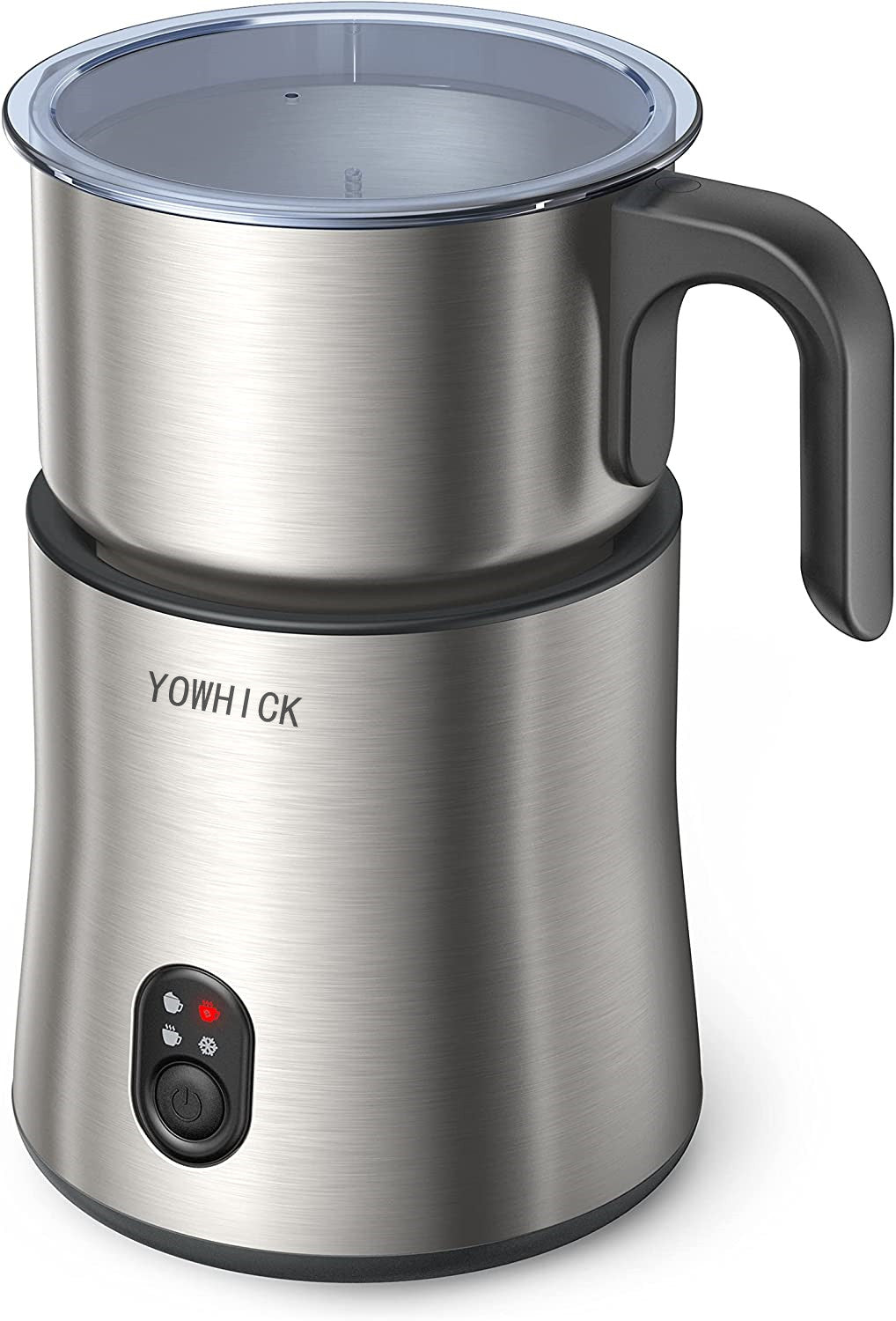 YOWHICK Milk Frother for Coffee, Milk Steamer and Frother, 4 Modes Automatic Electric Milk Warmers and Foam Maker for Lattes, Cappuccinos, Hot Chocolate,Dishwasher Safe and Silent Operation - YOWHICK