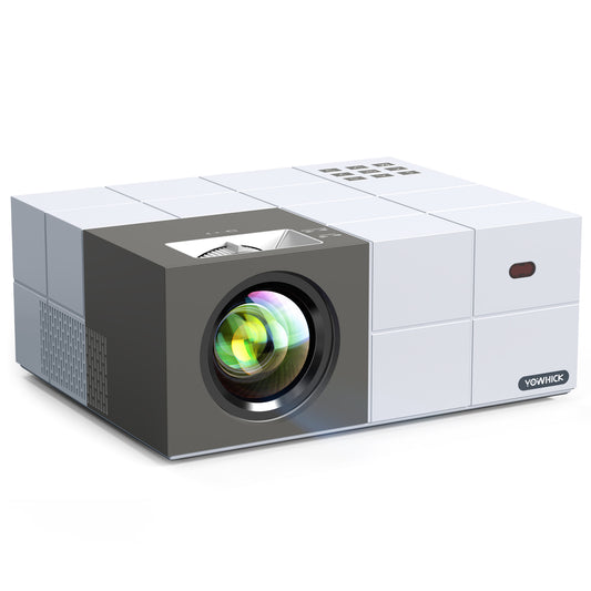 Native 1080P 5G WiFi Bluetooth Projector 4K Support, GDP1W Outdoor Projector White - YOWHICK