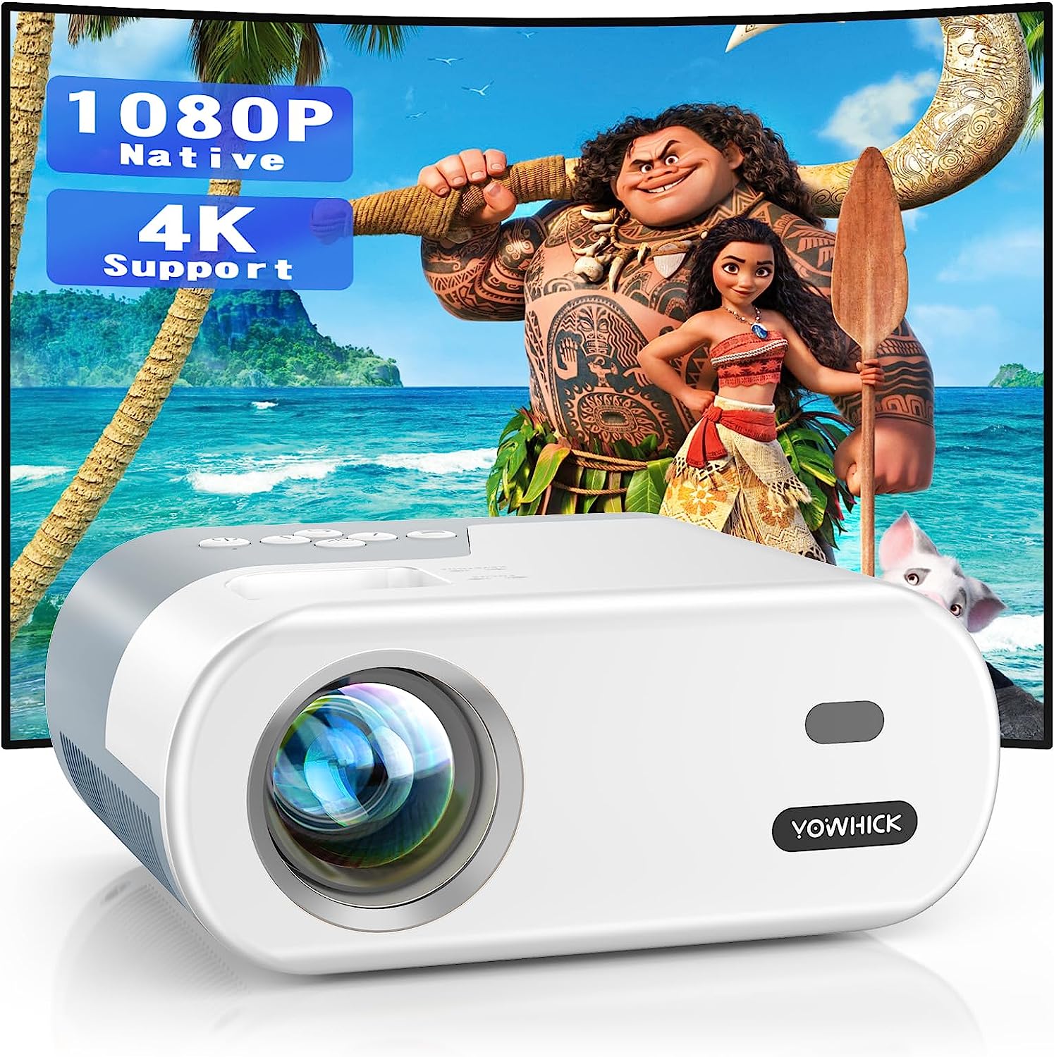 Mini Projector, Native 1080P Portable Outdoor Projector, YOWHICK DP02 Movie Projector - YOWHICK