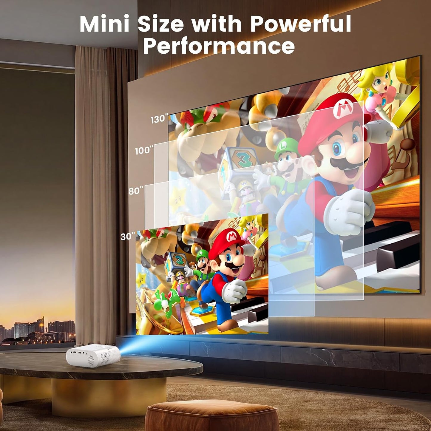 YOWHICK Portable Mini Projector Supports 1080P for iOS and Android
