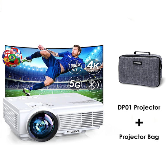 YOWHICK DP01 WiFi Bluetooth Projector and Projector Case (Suits for DP01、DP03、GDP1) Bundle - YOWHICK