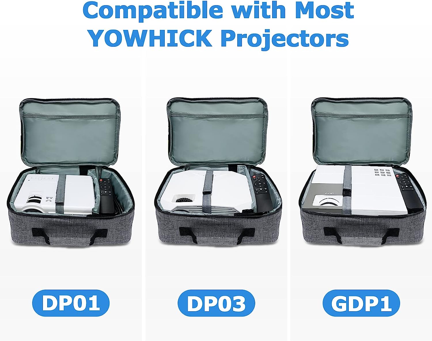 YOWHICK DP01 WiFi Bluetooth Projector and Projector Case (Suits for DP01、DP03、GDP1) Bundle - YOWHICK