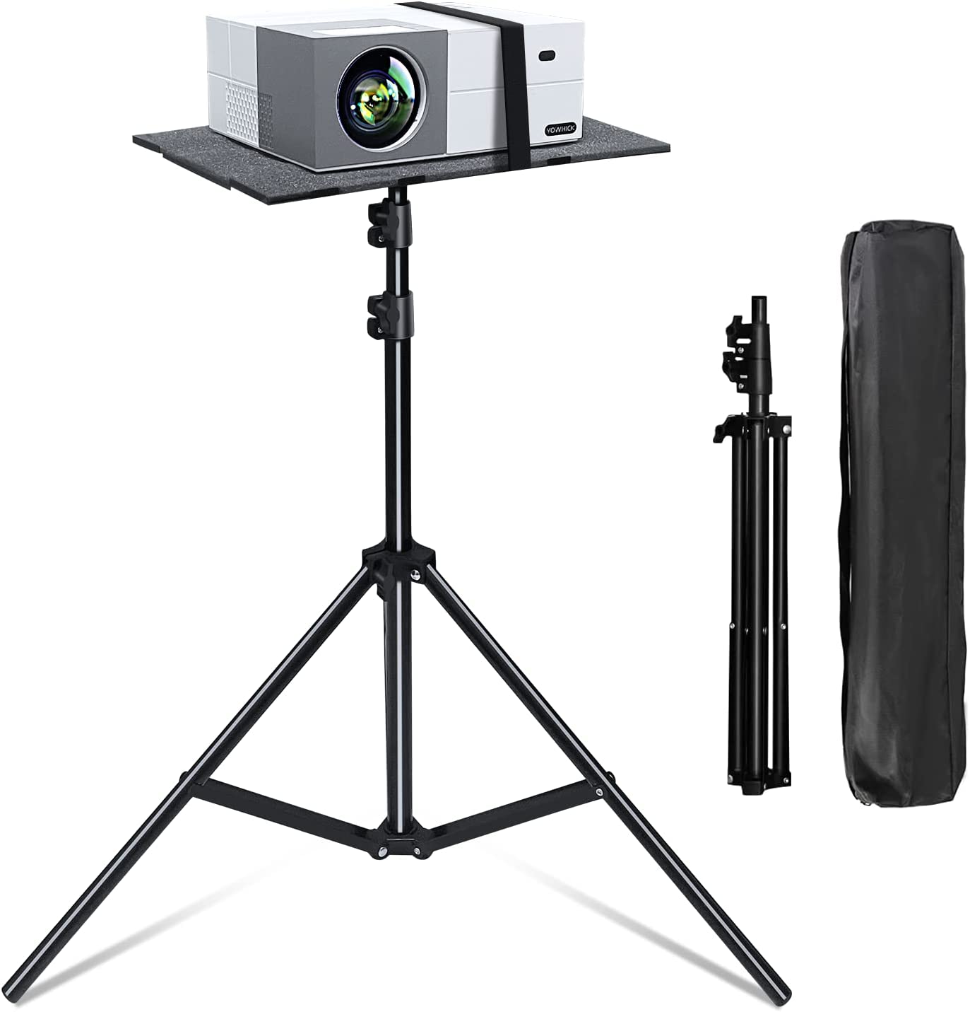 YOWHICK DP01 WiFi Bluetooth Projector and Projector Tripod Stand Bundle