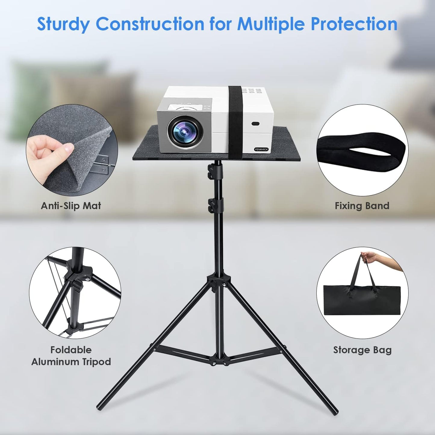 YOWHICK DP01 WiFi Bluetooth Projector and Projector Tripod Stand Bundle - YOWHICK