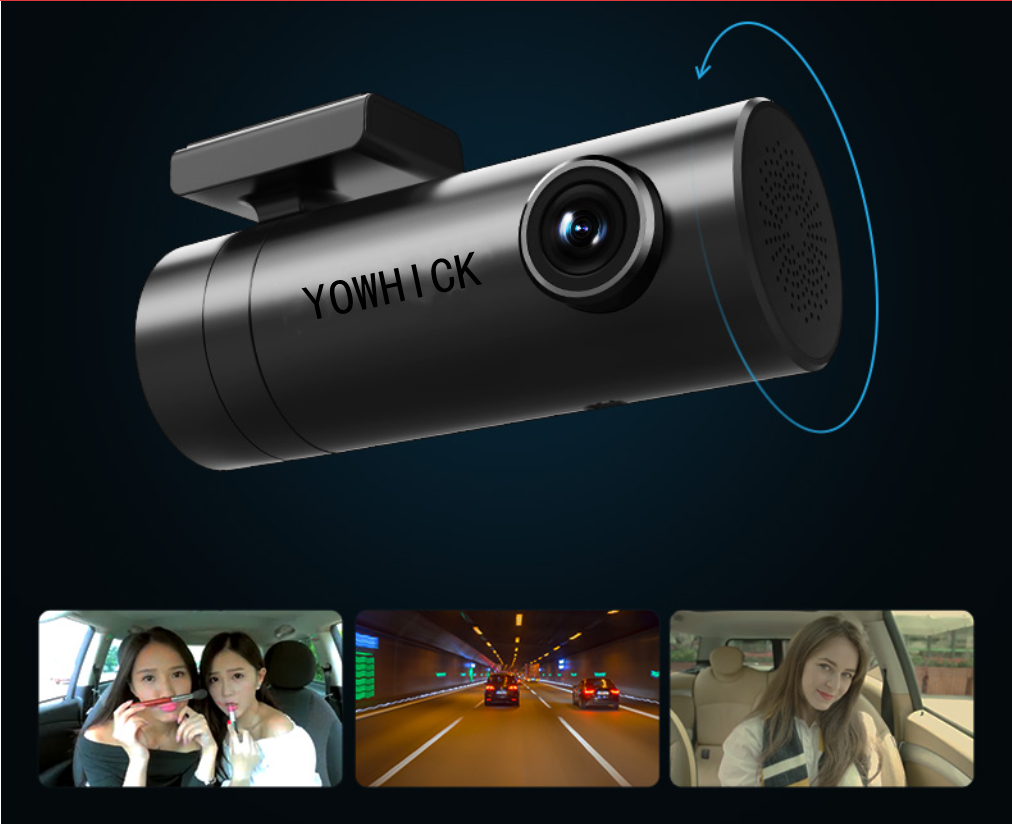 YOWHICK Mini Dash Cam Full HD 1080p Car Camera 150° Wide Angle with Su
