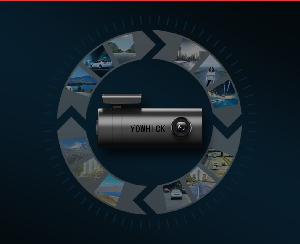 YOWHICK Mini Dash Cam Full HD 1080p Car Camera 150° Wide Angle with Su