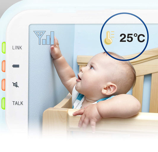 YOWHICK LM917-1B 2.8" Digital Video Baby Monitor with Pan & Tilt Camera, Full Color and Automatic Night Vision, Blue, 1 Count - YOWHICK