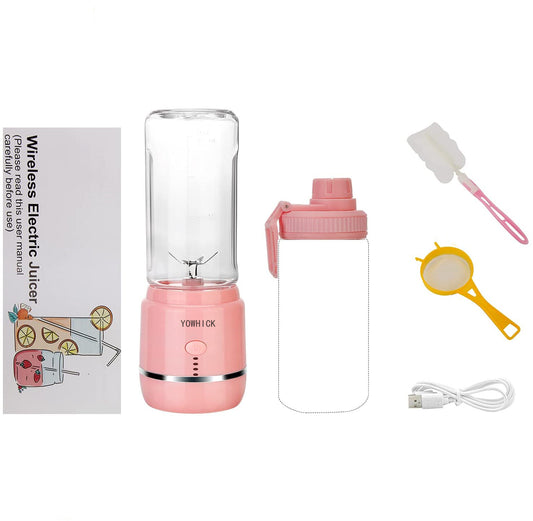 YOWHICK Juicer, Vegetable & Fruit Mixer, Juice, For Baby Food, 13.5 fl oz (400 ml), 4,000 mAh, USB Rechargeable, Portable, Washable, Easy to Operate, Nutrition Refilling for Outdoor, Camping, Travel, Business Trips, Office - YOWHICK