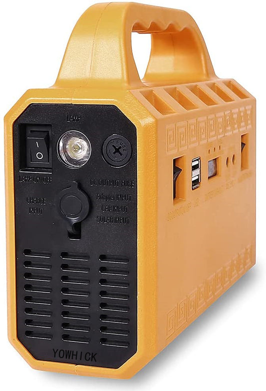 YOWHICK 200W Portable Power Station, 133WH Lithium Battery Solar Generator with 2 AC Power Outlet (110V/200W Peak 400W) for Outdoors Trip Camping Emergency - YOWHICK